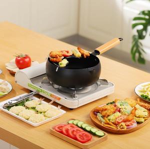 Sartén profunda de acero al carbono de alta calidad con mango de madera para cocinar salteado, uso esencial en la <span class=keywords><strong>cocina</strong></span> - Product Image 5