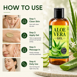 Gel apaisant naturel aux herbes avec logo personnalisé, hydratant en profondeur, rafraîchissant, soin après-soleil, fabriqué en Corée, soin de la peau bio, gel d'aloe vera - Product Image 5