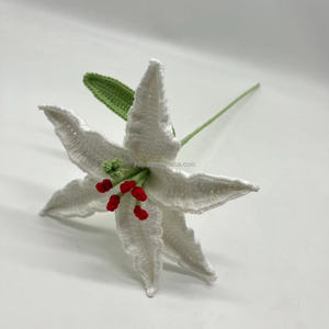 Bouquet de fleurs au crochet en coton fait main, vente en gros <span class=keywords><strong>pour</strong></span> la Fête des Mères, la Saint-Valentin et Pâques - Product Image 3