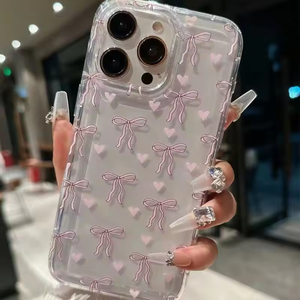 Nueva Funda Transparente con Lazo para Teléfono Móvil <span class=keywords><strong>iPhone</strong></span> 17 16 15 14 Pro Max, Antigolpes, para Chicas y Mujeres - Product Image 3
