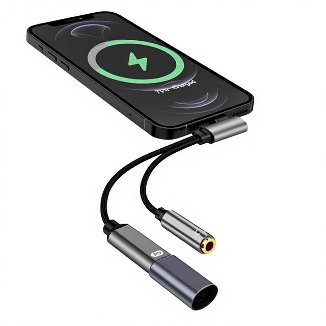 Plug Play 2 in 1 60W PD Fast Charging USB C to 3.5mm Adapter Headphone Jack Splitter DAC Chip Type C Audio Converter for Phone