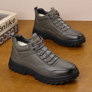 Botas de Invierno para Hombre, de Piel de Vacuno de Primera Capa, Impermeables, Antideslizantes, Forradas con Lana y Forro Polar, Cálidas, Calzado Casual, Botas Gruesas - Product Image 1