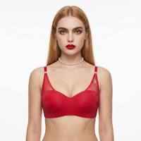 Soutien-gorge sans armatures plongeant en maille avec strass en étoile pour femme, lingerie Deep Love