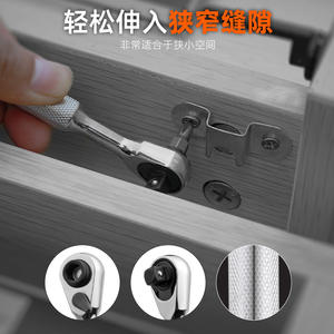 ชุดประแจวงล้อแบบปลดเร็ว ขนาด 1/4 นิ้ว เมตริก ผลิตจากเหล็กโครเมียมวาเนเดียม ประแจวงล้อแบบมีเฟือง ขนาดเล็ก กลาง ใหญ่ - Product Image 3