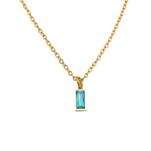 Europäisch-Amerikanische Edelstahl 18K Geburtsstein-Halskette für Damen, INS, kein Ausfallen, Dezember-Geburtstag, Harz-Joker, modischer Bambus-Stil - Product Image 5