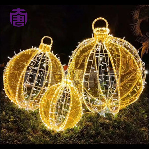 Christmas <b>Ball</b> Motif Lights 3D Sphere Frame LED for Commercial Holiday Display - Product Image 2