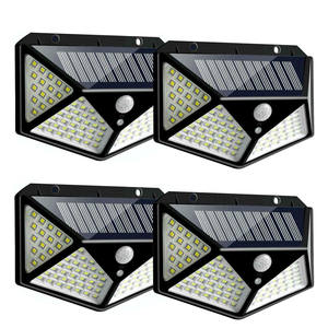 Lampe solaire LED pour extérieur, étanche IP65, avec détecteur de mouvement PIR, lampe de sécurité murale solaire, 100 LED solaires - Product Image 1