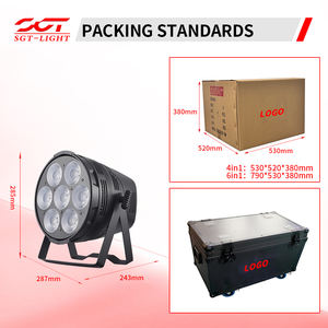 Projecteur <span class=keywords><strong>LED</strong></span> de surface SGT 7*50W COB, lumière PAR <span class=keywords><strong>LED</strong></span> 350W blanc chaud/froid 2-en-1 DMX512, projecteur de scène <span class=keywords><strong>LED</strong></span> 7 yeux pour club, concert, théâtre - Product Image 2