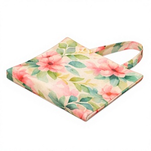 Bolsa de tela personalizada con estampado floral 100% algodón, tamaño mediano, con asa para el hombro, bolsa de compras impresa para uso diario. - Product Image 5