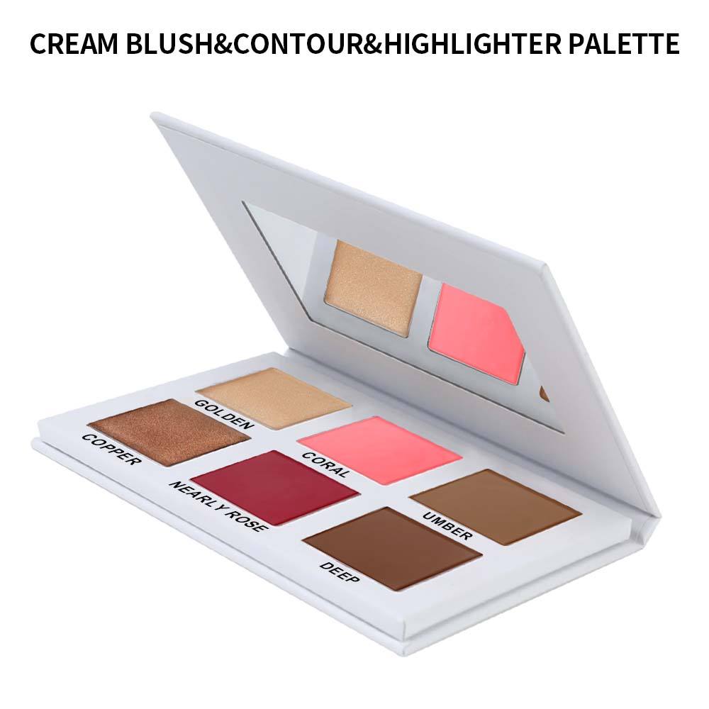 #1 CREAM BLUSH&CONTOUR&HIGHLIGHTER WHITE PALETTE