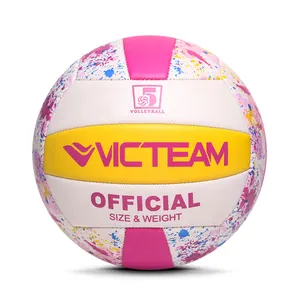 便宜的定制软pvc沙滩排球球，促销彩色排球女孩的礼物