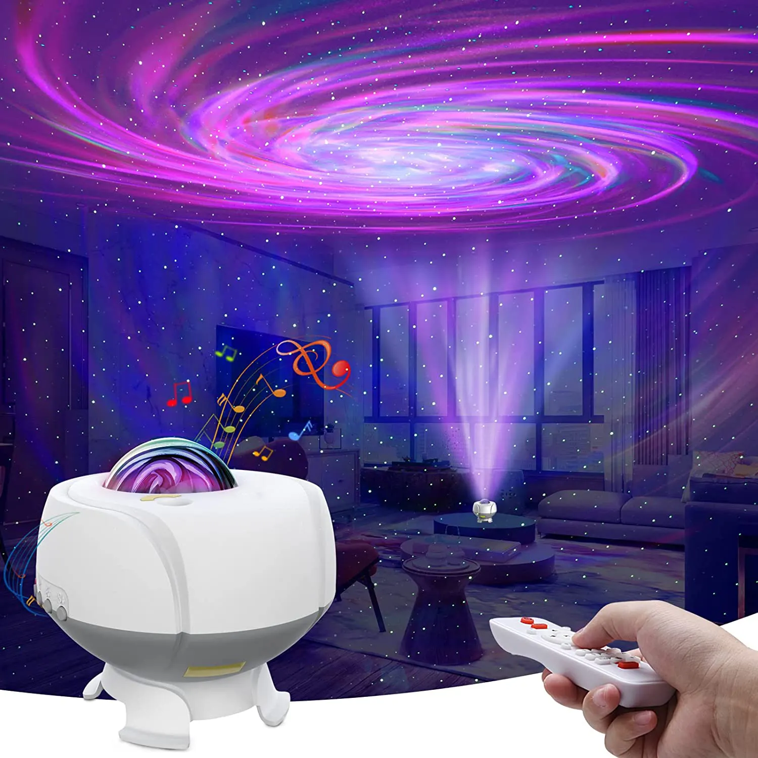Galaxes Night Light Projector for Bedroom Karaoke Decor with Music Speaker Timer Skylight Projector Kids Christmas Birthday Gift
