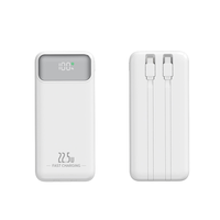 Batterie externe ultra-fine 10000/20000 mAh avec écran LED numérique, charge rapide 22,5 W PD/20 W, ports USB Type-C, batterie Li-Polymère avec prise