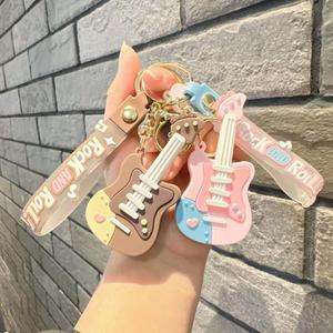 Creative <b>Mini</b> Guitar Silicone Rubber Keychain Small Gift for Women and Couples Car Pendant Bag Promotional Key Chains - Product Image 5