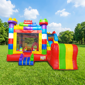 WINSUN - Castillo Inflable Comercial con Temática de Bloques de Construcción, Trampolín para Fiestas Infantiles, Jardín de Infancia, Interior y Exterior - Product Image 1