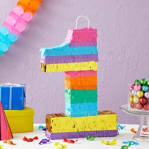 QF Maßgefertigte Bestseller Geburtstags-Süßigkeiten-Piñata, Party-Dekoration aus Kraftpapier im Amerikanischen Stil, Beliebtes Kinder-Geburtstags-Piñata-Spielzeug - Product Image 5