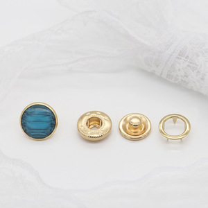 Boutons métalliques cachés en laiton texturé uni, ronds, bleus fantaisie, colorés, 9MM 10MM 12MM 14MM 15MM, 4 parties, pour vêtements - Product Image 1