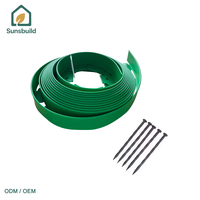 Sunsbuild Barrière en PE de type L de 5 cm pour gazon et pierres, résistante à l'eau, bordure de pelouse brune et verte pour la décoration du jardin
