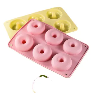 工厂批发食品6级网格硅胶甜甜圈模具微波安全厨房硅胶烘焙工具