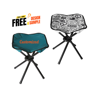 Customizable Iron Modern Portable Four-Legged <b>Stool</b> <b>Folding</b> Chair for Outdoor Activities Like Fishing Camping Hiking - Product Image 3