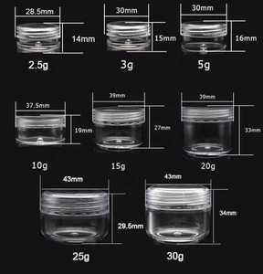 空ラウンド2.5ml 3ml 5ml 10ml 15ml 20ml 30ml 2.5g 30g 3g 5g 10g 15g 20g PSクリアアイクリームキラキラ容器プラスチック瓶ポット - Product Image 2
