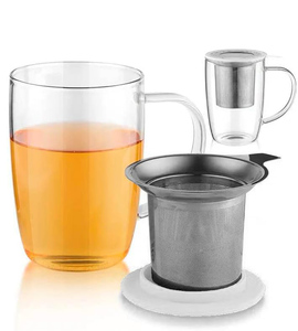 Tasse à thé en verre borosilicate de haute qualité de 480 ml avec infuseur, impression de logo personnalisée, vente chaude - Product Image 2