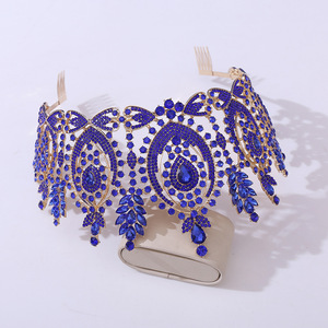 Corona di Alta Qualità con Grandi Gemme, Pettine a Corona per Principesse e Regine, Tiara Nuziale per Donne - Product Image 3