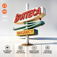 Enseigne Carrey personnalisée pour extérieur, enseigne sur pied pour magasin de hamburgers, bâtiment commercial, café, boutique, enseigne rétro directionnelle, enseigne néon en pylône