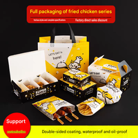 Boîte en carton carrée jetable en gros, impression quadricolore, fond plat, pour l'emballage de nuggets de poulet et de fritures