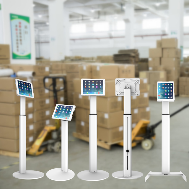 Android Universal Height Adjustable Anti Theft Kiosk Tablet Stand Tablet Floor Stand for ipad 7.9 10.2 12.9
