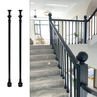 Rampe d'escalier noire effet soie 22 mm, adaptée aux balustrades d'escalier intérieures de villas et d'appartements