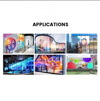 Écran de film LED holographique couleur, adhésif haute transparence pour vitrine, mur vidéo holographique 3D intérieur 4K