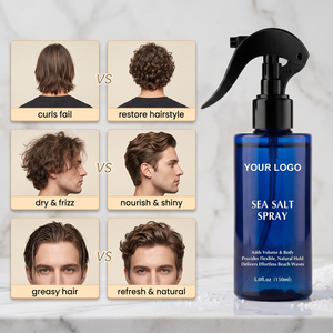 <span class=keywords><strong>Spray</strong></span> capillaire texturisant et volumisant au sel marin bio pour hommes, marque privée, pour des ondulations fortes, hydratation intense et brillance naturelle - Product Image 1