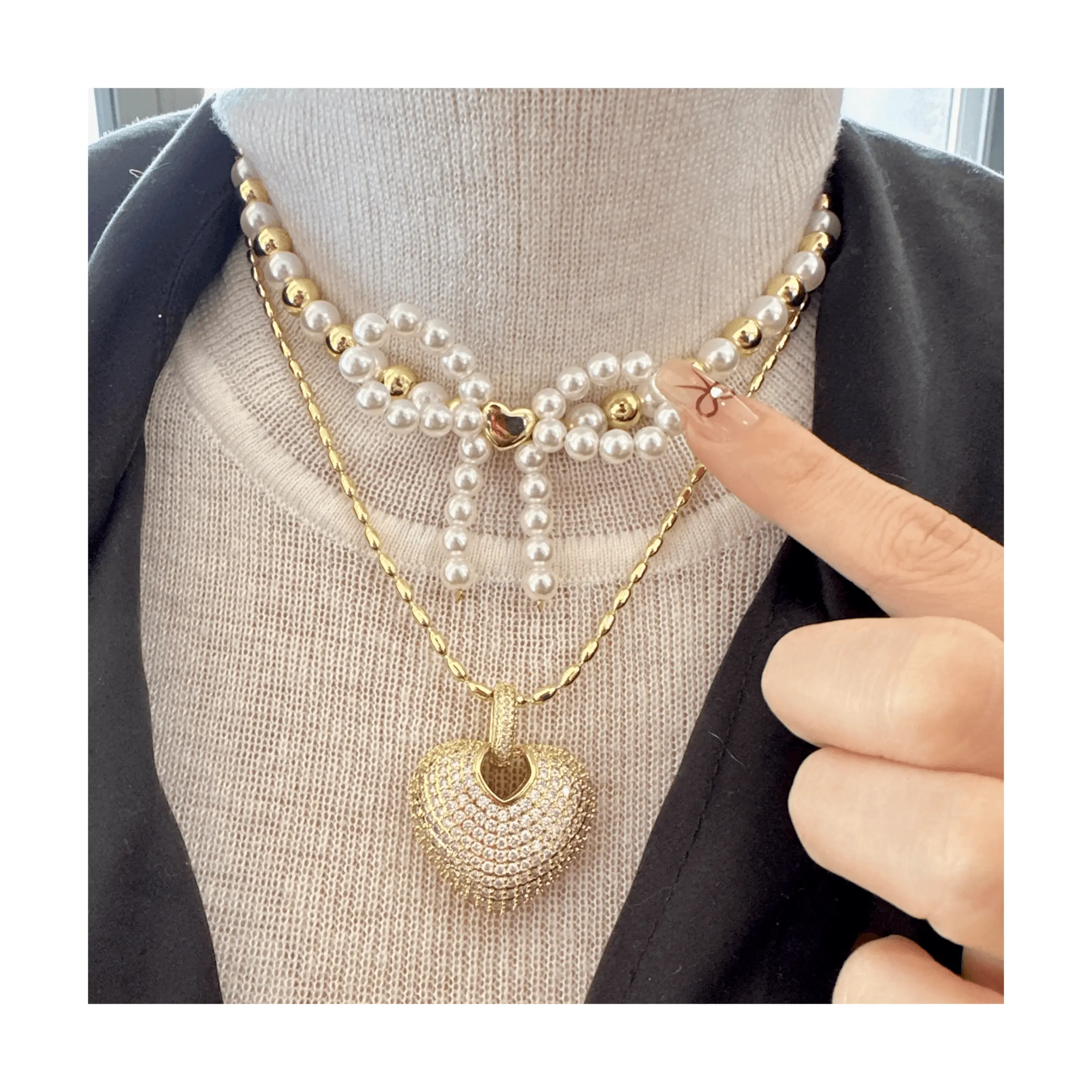 Inpopolare Fritillaria thun-bergli collana con perline a farfalla con fiocco placcato oro 18K collana di gioielli da donna di lusso