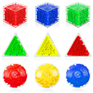 9 Estilos de Cubo de Laberinto 3D, Juguete de Triángulo y Bola para Estimular el Cerebro, Juguete Educativo Antiestrés para Niños y Adultos, Regalo - Product Image 1