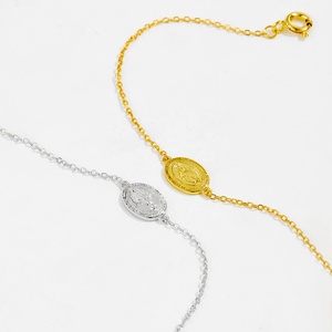 Nuevo S925 Pure Silver Light Luxury Joyería de moda personalizada Retrato de pulsera de <span class=keywords><strong>Santa</strong></span> María para mujer - Product Image 2