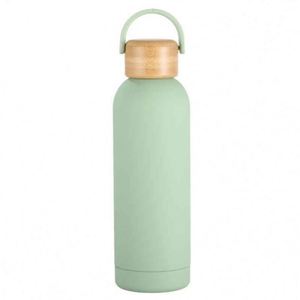 Botella de Agua Minimalista de Acero Inoxidable con Aislamiento al Vacío, Tapa de Madera, Aislamiento Térmico de 6-12 Horas, a Prueba de Derrames y Fugas - Product Image 2