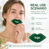 Compresse réutilisable chaude/froide en forme de lèvres vertes pour soins de beauté à domicile, spa médical, soins de la peau, cadeau de marque, rafraîchissement des lèvres et de la zone buccale
