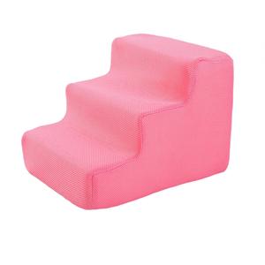 Passi equilibrati per animali domestici antiscivolo per cani e gatti di piccola taglia letto alto 3 gradini/divano rosa forniture per animali piccoli - Product Image 4