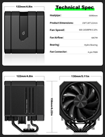 Refroidisseur d'air pour processeur UpHere Dual Tower, 6 caloducs, ventilateur CPU PWM 120 mm, refroidisseur CPU haute performance