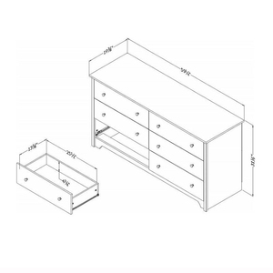 Tocador moderno de seis cajones de estilo americano rústico, armario de almacenamiento de madera económico para el hogar, sala de estar, hotel o salón - Product Image 3