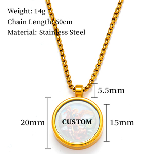 Medalla Circular en Relieve de Santa Juana de Arco, en Acero Inoxidable con Baño de <span class=keywords><strong>Oro</strong></span> de 18K, para Coraje y Fe, Venta al Por Mayor - Product Image 2