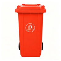 Poubelle extérieure avec couvercle, 240 L, en plastique, écologique, avec roues, pour usage commercial