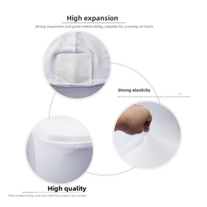<span class=keywords><strong>Housse</strong></span> <span class=keywords><strong>de</strong></span> <span class=keywords><strong>chaise</strong></span> pliable en polyester blanche et noire, lavable en machine, extensible en spandex, pour événements <span class=keywords><strong>de</strong></span> <span class=keywords><strong>mariage</strong></span> et banquets, vente en gros - Product Image 4