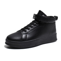 Fabricant de baskets, chaussures de sport en cuir, baskets plates personnalisées, chaussures décontractées noires pour hommes