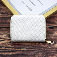 Dompet Mini ritsleting wanita kecil Logo kustom dompet Multi Slot kartu tempat kartu ID bisnis kredit kulit Pu pria
