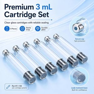3ml Sterile Borosilicate Glass Vial Cartridge for V2 Pen Cosmetic <b>Liquid</b> Package - Product Image 4