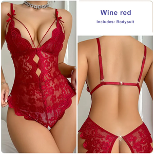 Vendita Calda: Camicia da <span class=keywords><strong>Notte</strong></span> <span class=keywords><strong>Trasparente</strong></span> in Pizzo Rosso/Nero, Lingerie per Luna di Miele, Abbigliamento da <span class=keywords><strong>Notte</strong></span> Sexy per Donne - Product Image 5