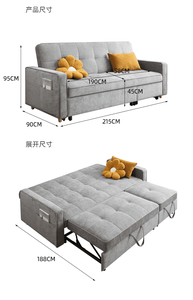 أريكة زاوية على شكل حرف L قابلة للتحويل إلى سرير مع تخزين قابل للسحب، أثاث عصري لغرفة المعيشة من القماش - Product Image 6