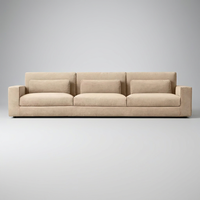 Canapé 3 places de luxe minimaliste, idéal pour salon, canapé sectionnel confortable avec structure en bois pour villa haut de gamme et appartement